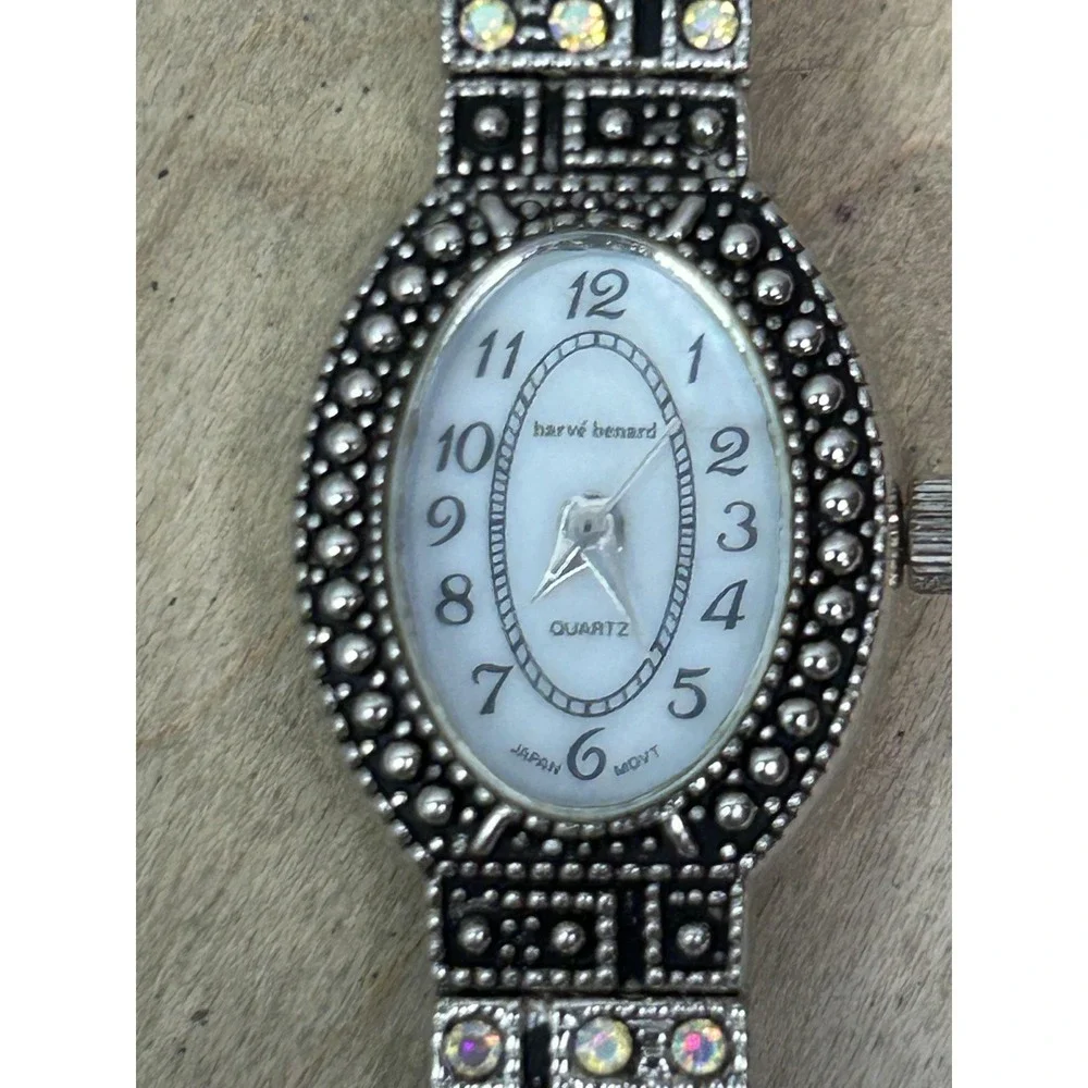 Harve‎ Benard Womens Quartz Dress Watch Silver Rhinestone Bracelet Japan Movt